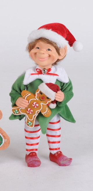 Karen Didion Gingerbread Elf with Gingerbread Man , CC09-18(GNGRBRDMN)