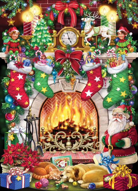 Vermont Christmas Company Jigsaw Puzzle, Christmas Fireplace - 1000 Piece (VC1224)