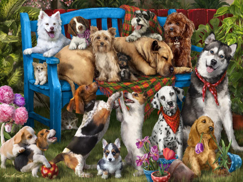 Vermont Christmas Company Jigsaw Puzzle, Dogs Galore -  550 Piece (VC1231)