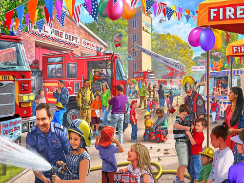 Vermont Christmas Company Jigsaw Puzzle, Fire Station - 550 Piece (VC1229)
