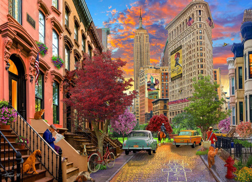 Vermont Christmas Company Jigsaw Puzzle, Hopscotch in New York - 1000 Piece (VC1232)