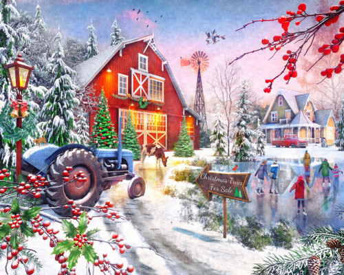 Vermont Christmas Company Jigsaw Puzzle, Christmas Skaters - 1000 Piece (VC1220)