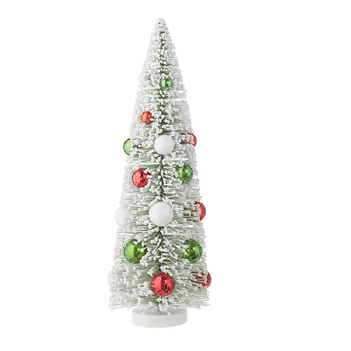 Raz Imports Bottle Brush Tree with Ornament, Large - 14.75" (4215566LG)