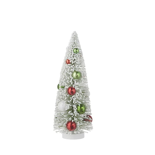 Raz Imports Bottle Brush Tree with Ornament, Medium - 12" (4215566MD)