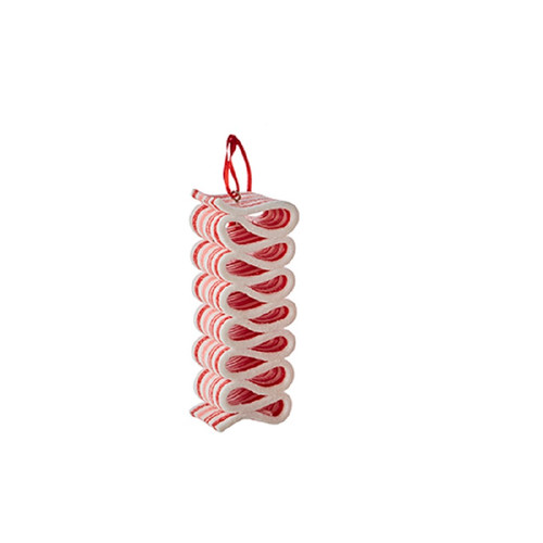 RAZ Imports 4" Candy Ribbon Ornament - Red, Pink, & White (4215563A)