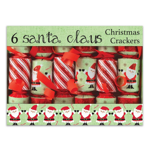 The Gift Wrap Company Mini Christmas Crackers, Silly Santa - Set of 6 (11305)