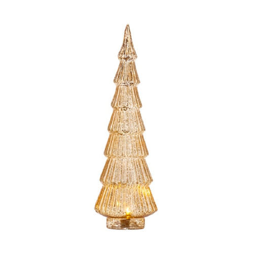 Raz Imports 13" Gold Mercury Glass Lighted Vertical Tree (4122859B)