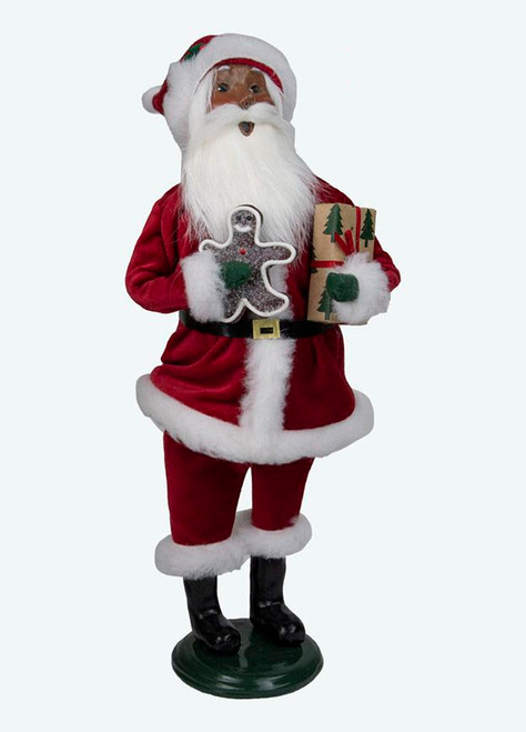 Byers' Choice Caroler, African American Red Velvet Santa (AA3161G)