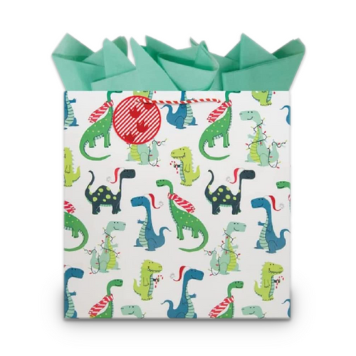 The Gift Wrap Company Luxury Vogue Gift Bag, Decked Out Dinos