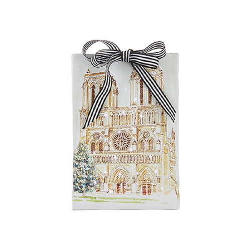 RAZ Imports 6" Light-up Christmas in Europe Canvas, Notre Dame