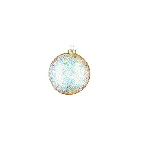 RAZ Imports Glittered Ball Ornament - Yellow (4224623E)