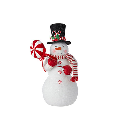 Raz Imports 24" Peppermint Snowman with Lollipop (4216313A)