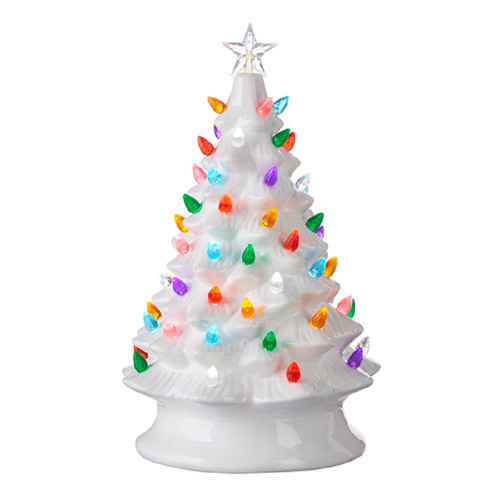Raz Imports Vintage White Lighted Tree, 13"(4119131)