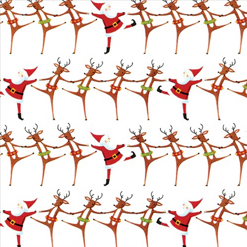 Caspari 8' Continuous Gift Wrap Roll, Christmas Can Can (96001RC)