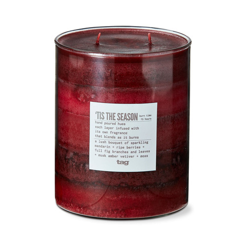 TAG Fragrance Fusion Candle, 'tis The Season, Red - Wide (G15908)