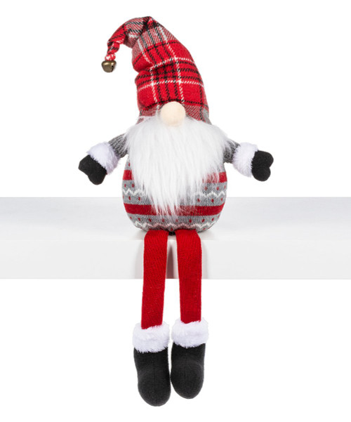 Ganz Shelfsitter, Plaid Gnome (EX30165)