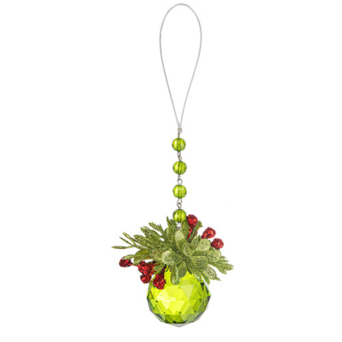 Ganz Ornament, Mistletoe Facet - Green (KK558C)