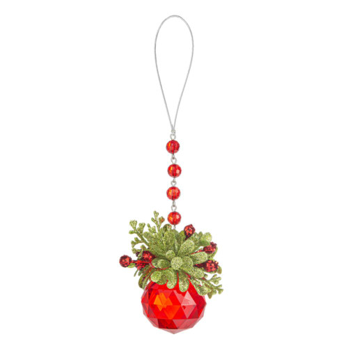 Ganz Ornament, Mistletoe Facet - Red (KK558D)