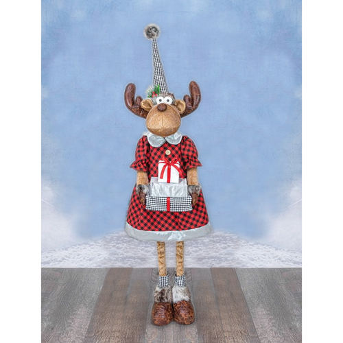 Hanna's Handiworks Stretch Leg Moose, Girl with Presents