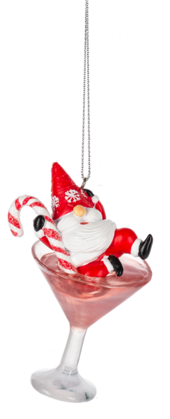 Midwest Ornament, Gnome Martini - Candy Cane (MX181583B)