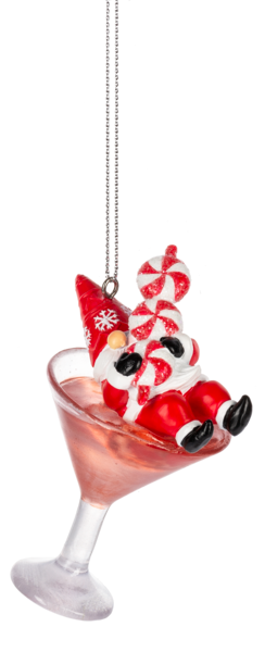 Midwest Ornament, Gnome Martini - Peppermint (MX181583C)