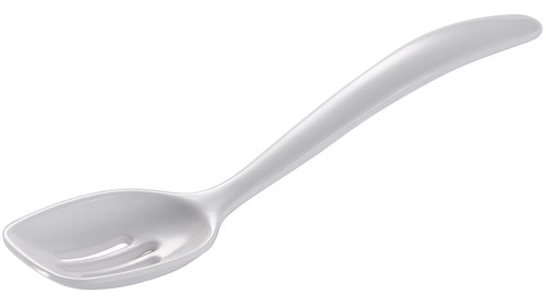 Gourmac Melamine 7.5" Mini Slotted Spoon, White (3516WH)