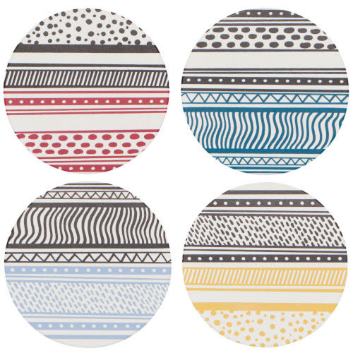 Now Designs Soak Up Coasters, Meridian - Set of 4 (1042020)