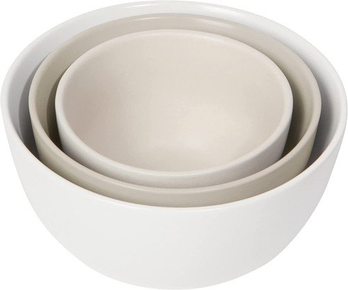 Now Designs Nesting Prep Bowls, Matte White - Set of 3 (L153002)