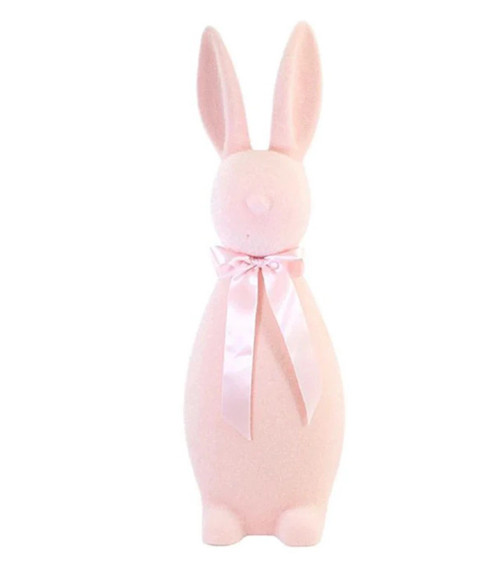 One Hundred 80 Degrees 27" Button Nose Bunny, Flocked - Baby Pink (WH0135B)