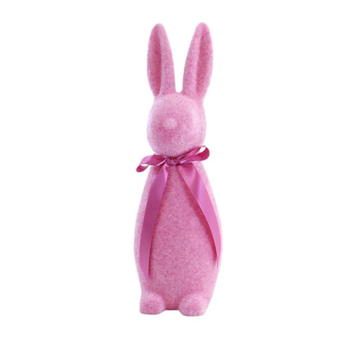 One Hundred 80 Degrees 16" Button Nose Bunny, Flocked - Hot Pink (WH0139B)