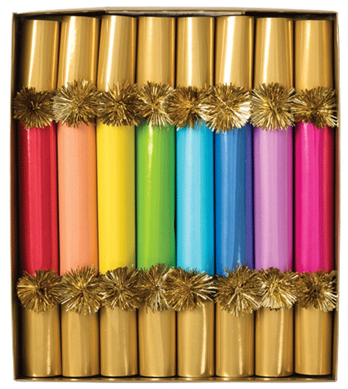 Caspari Color Palette Slim Celebration Crackers - 8 Per Box (CK118.12)