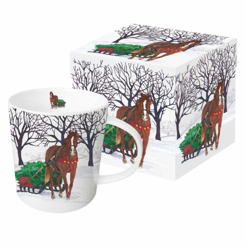 Paperproducts Design Gift-Boxed Mug, Winter Horse Sleigh (28290)