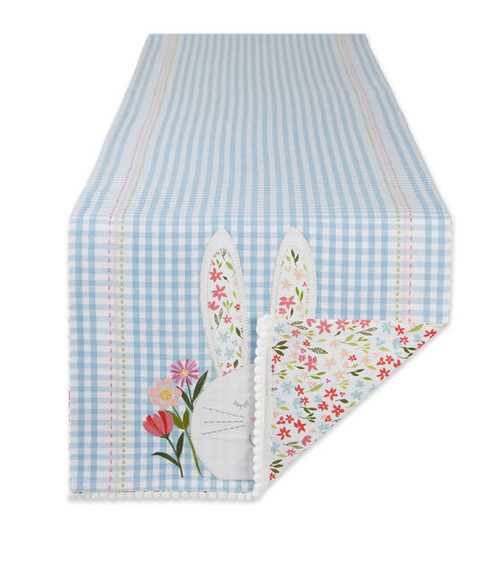 Design Imports Reversible Table Runner, Happy Bunny (754467)