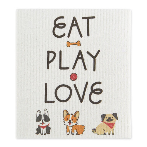 Design Imports Swedish Dishcloth, Eat Play Love (755298)