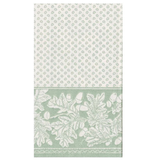 Caspari Paper Guest Towel Napkins, Oak Leaves & Acorns (Green & Ivory) - 2 Packs (17291GG)