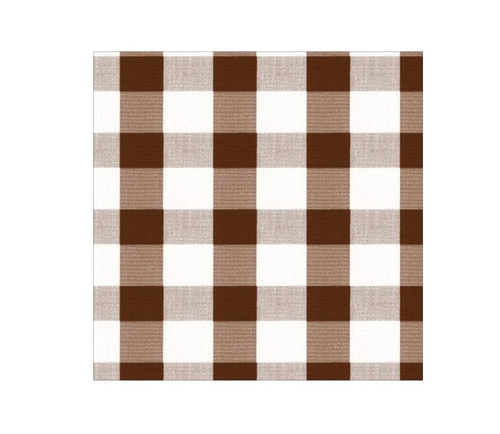 Caspari Paper Beverage Napkins, Gingham Chocolate - 2 Packs (17074C)