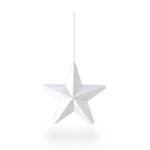 180 Degrees Hanging Flocked Star, White - 14.5" (WH0165C)