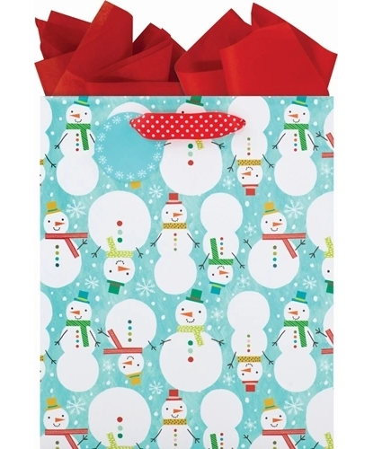 The Gift Wrap Company Medium Gift Bag, Snowman Celebration (4756-02)