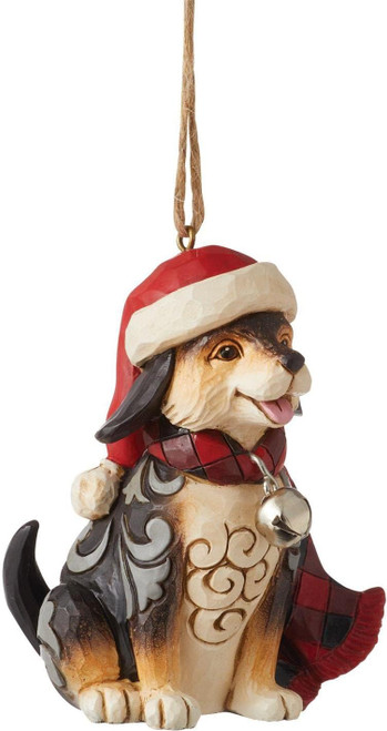 Enesco Jim Shore Heartwood Creek Ornament, Dog with Plaid Scarf (6012875)