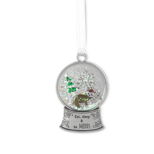 Ganz Snowglobe Ornament, Eat Sleep & Be Merry (EX30571)
