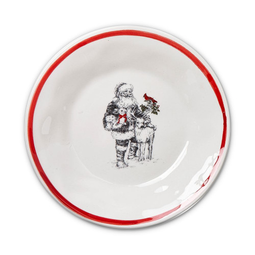 TAG Appetizer Plate, Farmhouse - Santa & Deer (G17076A)