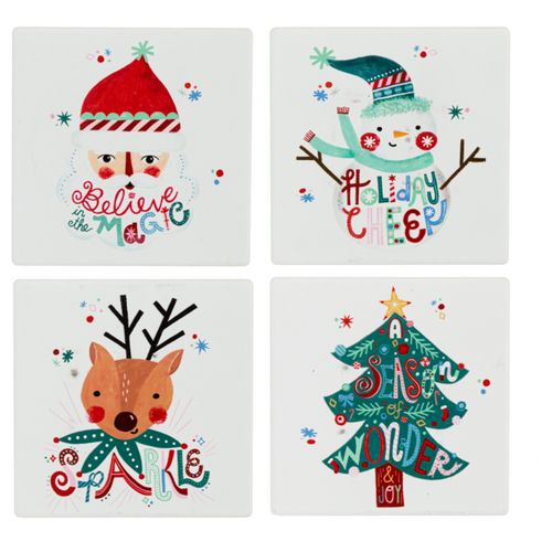 Midwest Coasters, Whimsy Holiday - Set of 4 (MX188120)
