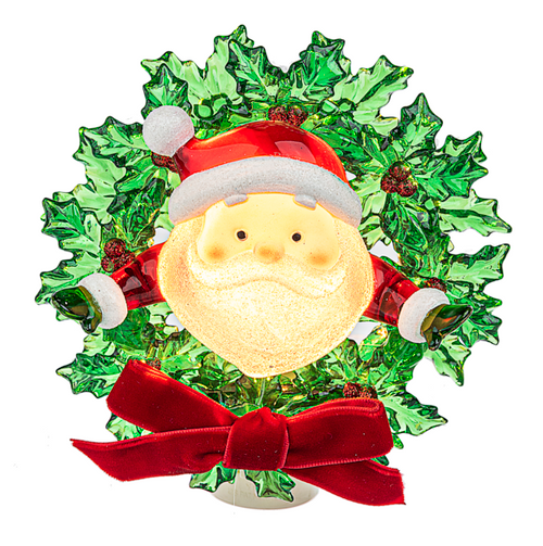 Midwest Night Light, Santa in Wreath (MX190268)