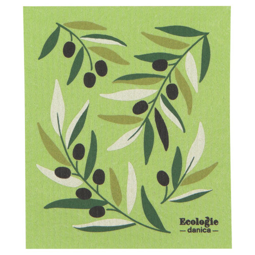 Now Designs Swedish Sponge Dishcloth, Olives (2000196)