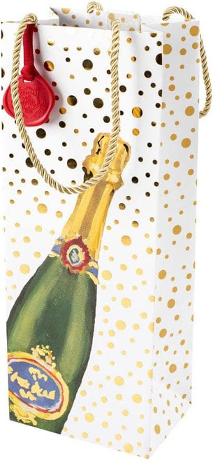 Caspari Wine & Bottle Gift Bag, Sparkling (9813B4)