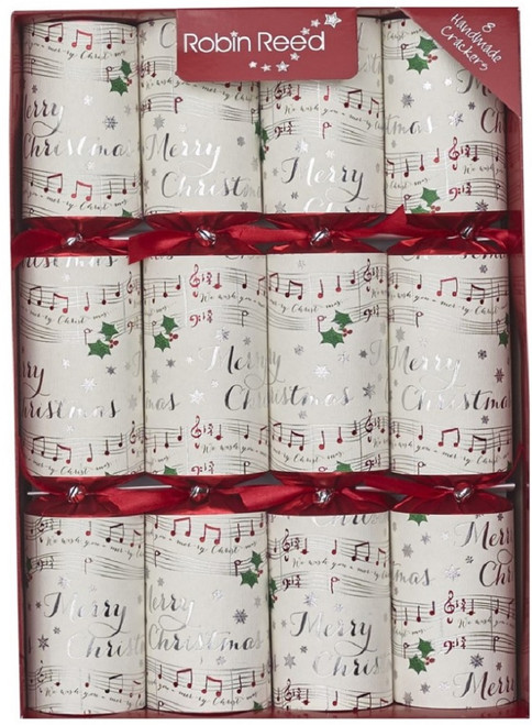 Robin Reed 13" Christmas Crackers, Chime Bars Design - Box of 8 (71708)