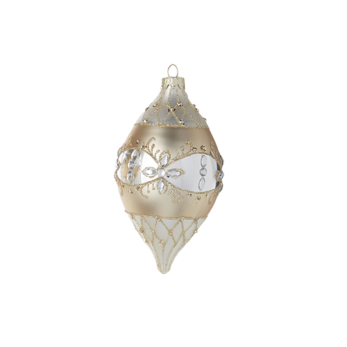 Raz Imports Ornament, Gold Patterned - Elipse Shape (4222838C)
