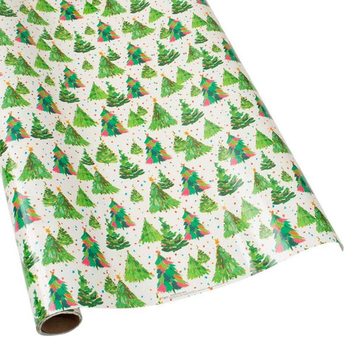 Caspari 8' Continuous Gift Wrap Roll, Brushstroke Trees (9705RC)