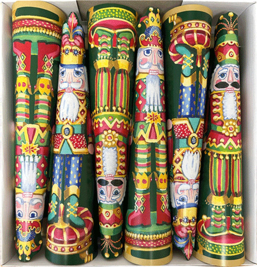 Caspari Cone-Shaped Christmas Crackers, Nutcracker Christmas, Box of 6 (CK166.12)