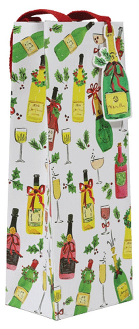 Caspari Wine & Bottle Gift Bag, Tipsy And Toasty (10064B4)